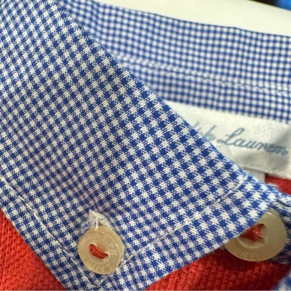 Ralph Lauren Baby Boy LOT OF 2 Rompers Navy L/S Salmon S/S W/ Collar NEW Sz 6 Mo - Picture 8 of 14